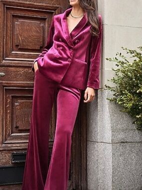 Express Velvet Blazer Size Large EUC Fuchsia Color Beautiful